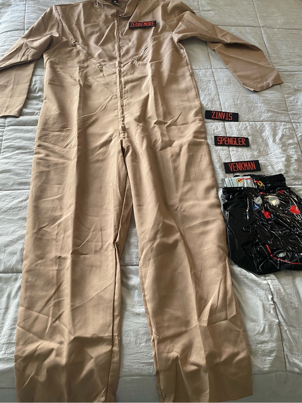 Classic Tan Workwear Jumpsuit with Front Zip